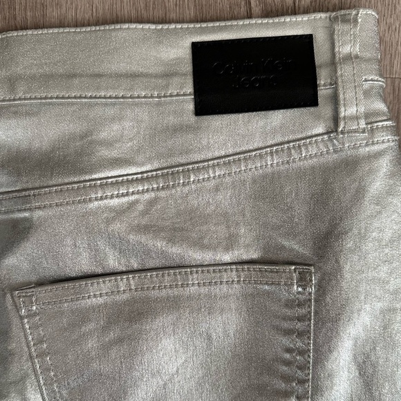 NWT Calvin Klein Metallic Silver Gray Mini Skirt Women’s 32 - Picture 9 of 10